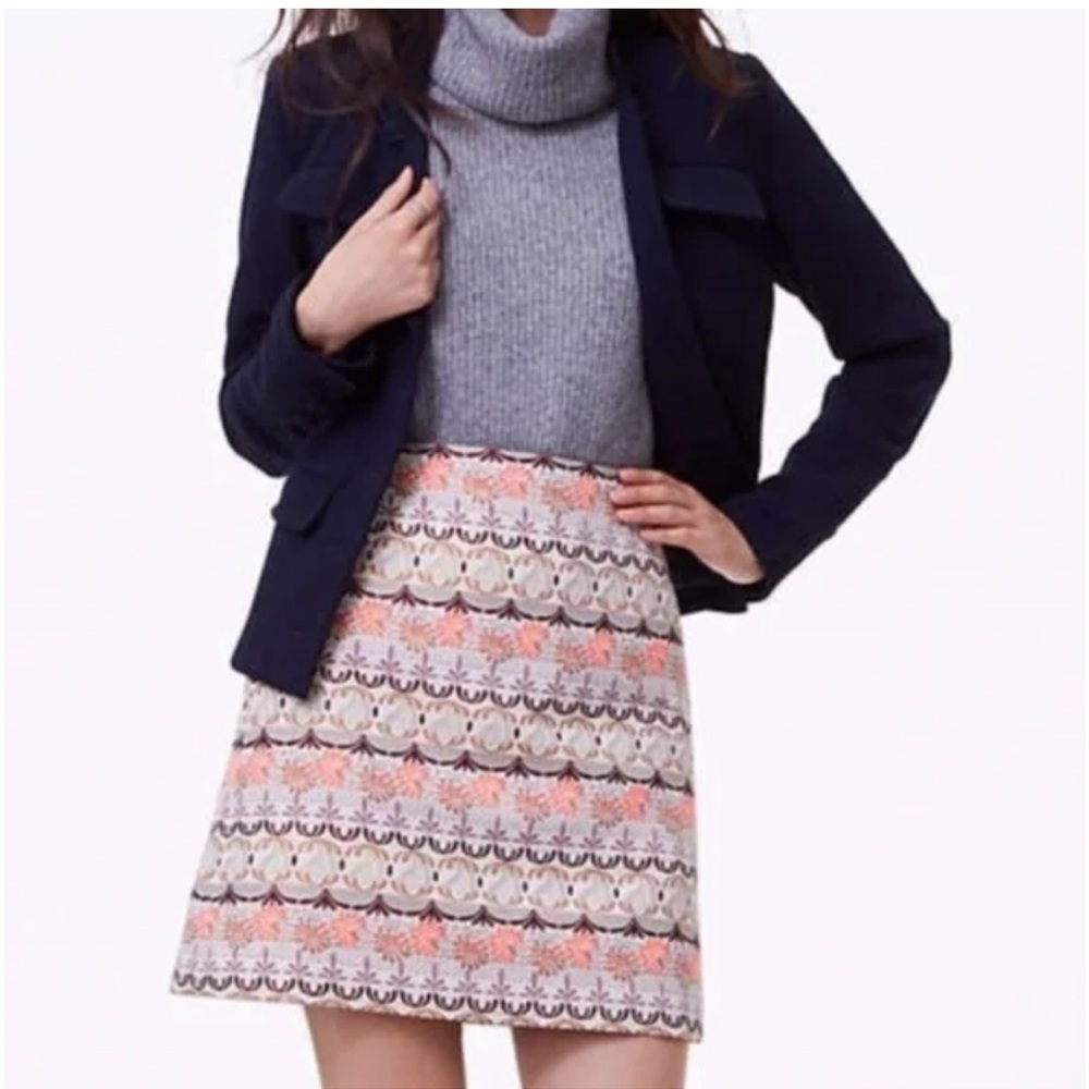 LOFT Shimmer Mosaic Shift Skirt